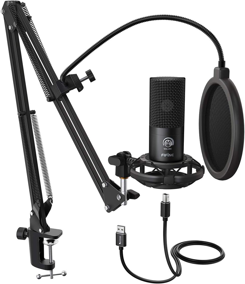 FIFINE T669 USB Microphone Bundle with Arm Stand and Shock Mount